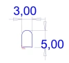 5 x 3 mm, PVC 65, black, D-profile