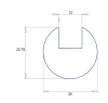 25 x 12/12 mm, PVC 65, black