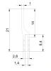 21/14/8.4 × 2.8/1.4 mm, EPDM 60 / EPDM 90, profile, black