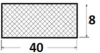Profile 40x8mm, cellular EPDM 650, black