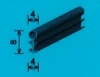Profile 4x8mm, PVC/TPE 55, black
