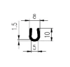 8/5 × 10 mm TPE 65 profile-U
