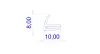 10 x 8 x 1910 mm, PVC 70+85, white