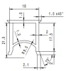 21 x 21 mm, PVC 65, black, 18 mm groove