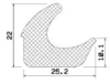 25093/EPDM 65 Profile door frame