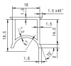 19 x 18 x 500 mm, PVC 70, black, 16 mm groove