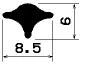 1835 – wedge, 8.5 × 6 mm, PVC 61, white
