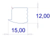 15 x 12 mm, PVC 65, black