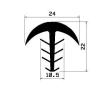 1437 profile, 24 x 22 mm, PVC 65, black-joint cover