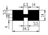 34.3 × 14/14 mm EPDM 70/ H-Profile 