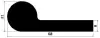 0810/p-shaped, PVC 65, black P-profile