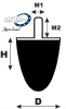 30x36mm DP / Type 6 - Silentblock Conical, (0702021901N)
