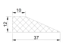37 x 12 mm, TPE 65, black, triangular, No. 3