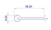 38/30 x 8 x 1.3 mm, PVC 55, black