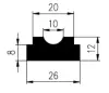 26/20 x 12 mm EPDM 80 Sh