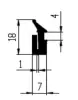 Profile 18x7/1mm, Silicone60, black, as shown in the photo