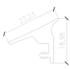 23.23 × 18.98 mm, Profile TVP1010 joint cover, TPE 65, black