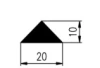 20 x 10 mm profile triangle, NBR 60