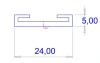24x5/6x257mm, C - profile,  TPE 65, black, +4 x cut