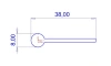 38/30 × 8 × 1.3 mm, TPE 65, black
