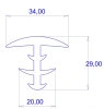 34 x 29 x 20 mm, PVC 65, grey