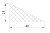 40 x 21 mm, TPE 65, black, triangular, No. 2