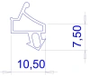 10.5 × 7.5 mm, PVC 65, black