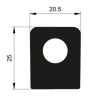 25 × 20.5 mm, PVC 45, black