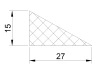 27 x 15 mm, TPE 65, black, triangular, No. 1