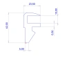 42 × 23.5 mm TPE 65, black