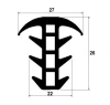27 × 26 mm, PVC 65, black, joint cover