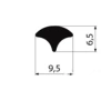 9.5 × 5.5 mm-wedge, PVC 65, black