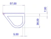 57 × 38 mm, TPE 65, black, D-profile