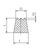 Profile 5x5mm, PVC 61, black