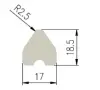 17 x 18.5/R2.5 mm, thickness 60 grey