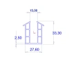 33.3 × 27.6 mm, TPE 65, black, 15 mm glass