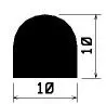1201/D-EPDM70 D-profile
