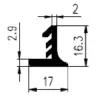 17 x 16.3/2.9 mm EPDM70 - joint cover