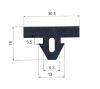 30.5 x 18/13 mm, PVC 65, black