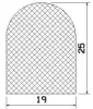 25717/ EPDM65, 25 x 19 mm, black D-profile