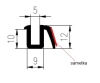 12x9/5mm, U-profile, EPDM 70, black, with velvet lining 