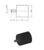 80 x 80 mm D / Type 4 - Silentblock - M14 x 35