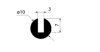 10 × 3 × 213 mm, profile circle O-shaped with a groove, TPE 65, black