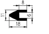 6 x 18 mm Profile-U-PVC65