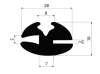 28/8 x 18/5/2 mm, PVC 60, black