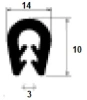 14x10/3mm, 0104, PVC 70, black, Profile-U