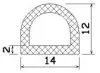 25716/EPDM65 D-profile