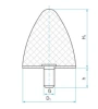 30 x 30 mm DP / Type 6 - Silentblock conical-M8 x 25 mm