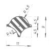 Wedgeek 11x9mm, PVC65, black, 1226
