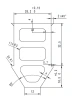 49 x 32.2 x 500 mm, PVC 70, black, profile groove 28 mm, 